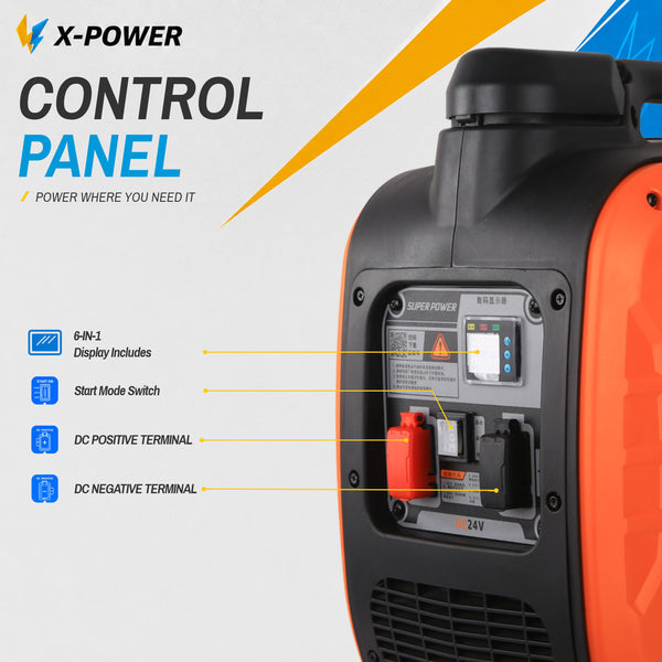 1300 Watt Portable Small 12V DC Inverter Gasoline Generator with Bluetooth Remote Auto Start for RV Truck Marine Backup Power_XP1500EZ-C