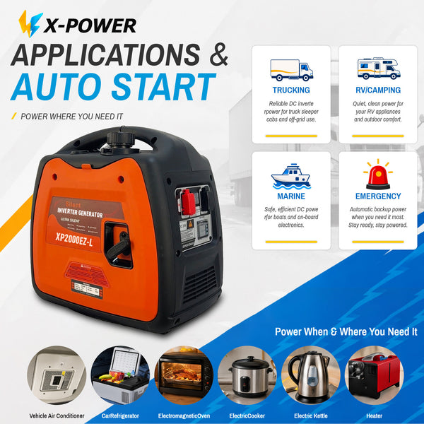2kw DC Gasoline Generator 24V 48V 60V Small DC Inverter Generator with Remote Auto Start_XP2000EZ-L