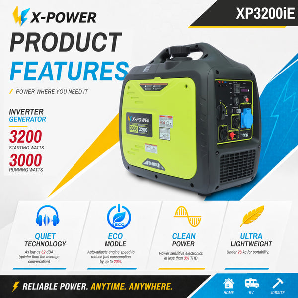 3000Watt Portable Inverter Generator Electric start-XP3200iE