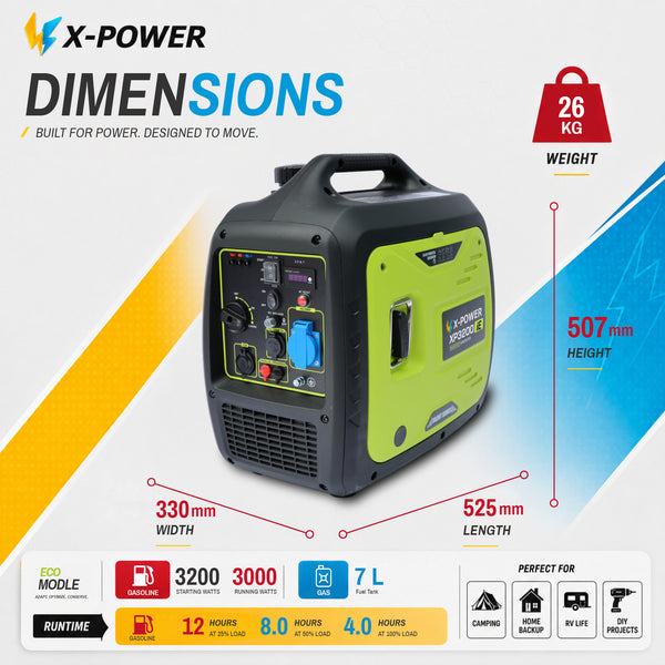 3000Watt Portable Inverter Generator Electric start-XP3200iE