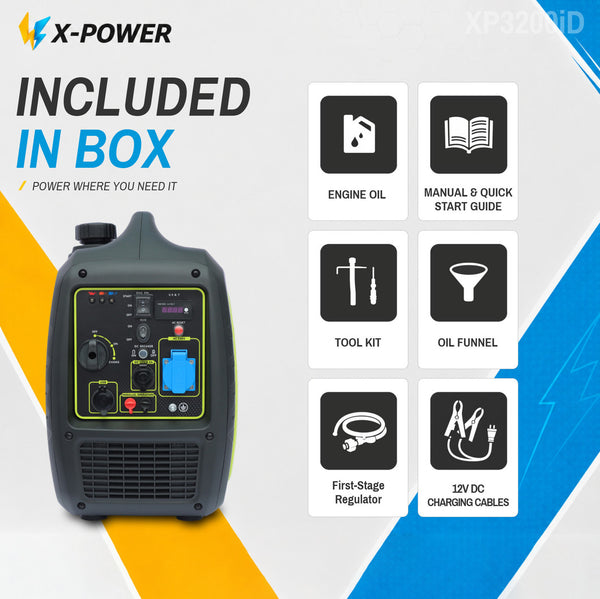 3200 Watt Dual Fuel Gas/LPG Inverter Generator for Home RV Camping-XP3200iED