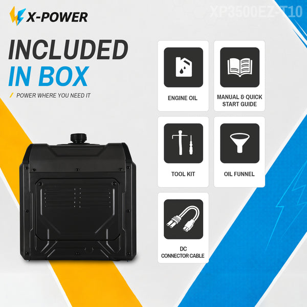 X-Power 3kw 3.5kw Gas Powered DC Inverter Generator 24V 48V 60V with Remote Control Hand Pull Start for Car RV Truck_XP3500EZ-T10
