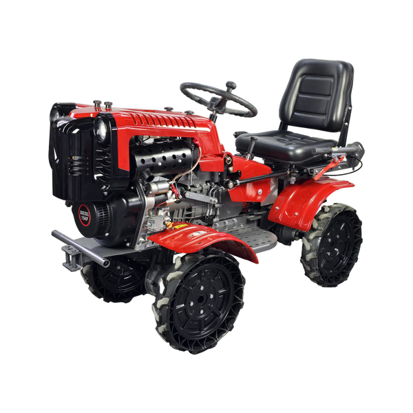 X-POWER X005 12HP Gasoline Walking Tractor, Electric Start 2WD/4WD Rotary Tiller & Cultivator with Gear Drive