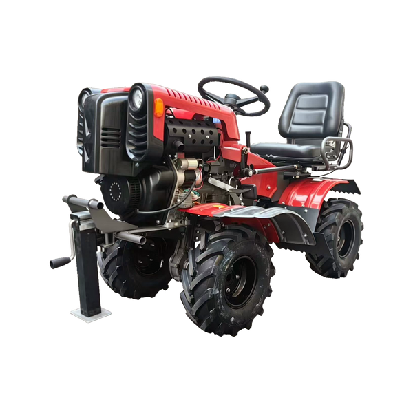 10HP 4WD Mini Tractor, Diesel Powered Rotary Tiller Cultivator with Electric Start, Gear Drive Agricultural Machine for Farm Garden _ X001