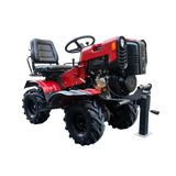 10HP 4WD Mini Tractor, Diesel Powered Rotary Tiller Cultivator with Electric Start, Gear Drive Agricultural Machine for Farm Garden _ X001