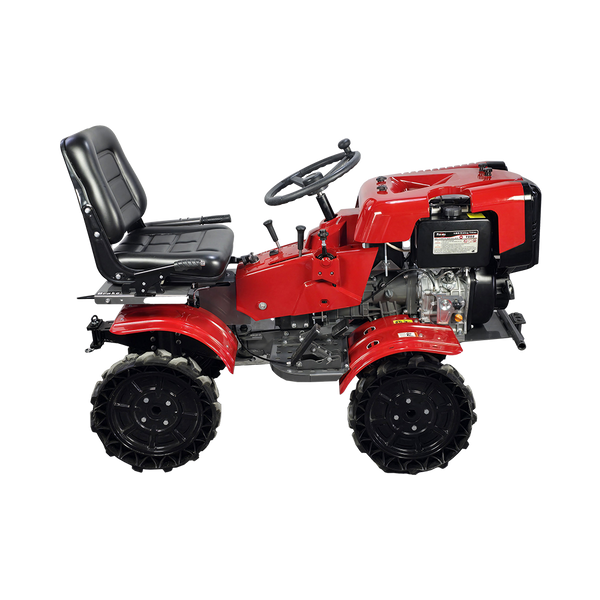 10HP 4WD Mini Tractor, Diesel Powered Rotary Tiller Cultivator with Electric Start, Gear Drive Agricultural Machine for Farm Garden _ X001