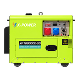 6kW 6.8kW Portable Silent Diesel Generator  | Heavy Duty Electric Start Backup Generator - XP10000CE