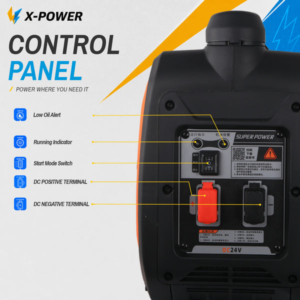 1200Watt 12 Volt Quiet Portable DC Inverter Generator 1000W 12V DC Gas Generator with Bluetooth Remote Auto Start for Truck Battery Charging_ XP1500EZ-B