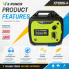 2kw Quiet Digital Gasoline Generator for Home Camping RV Backup_XP2000i-A