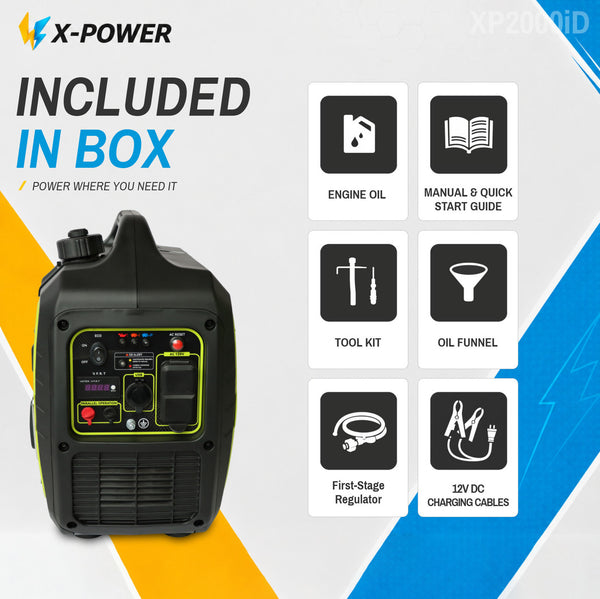 2000 Watt Dual Fuel Inverter Generator 110V-240V Quiet Gasoline Propane for RV Camping Home Backup-XP2000iD