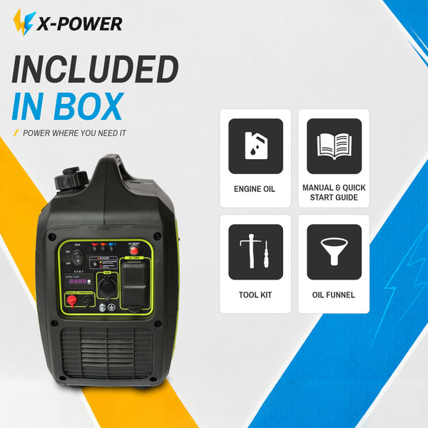 2400 Watt Portable Silent Inverter Generator with Clean Power for Camping and Backup Use_XP2400i-A