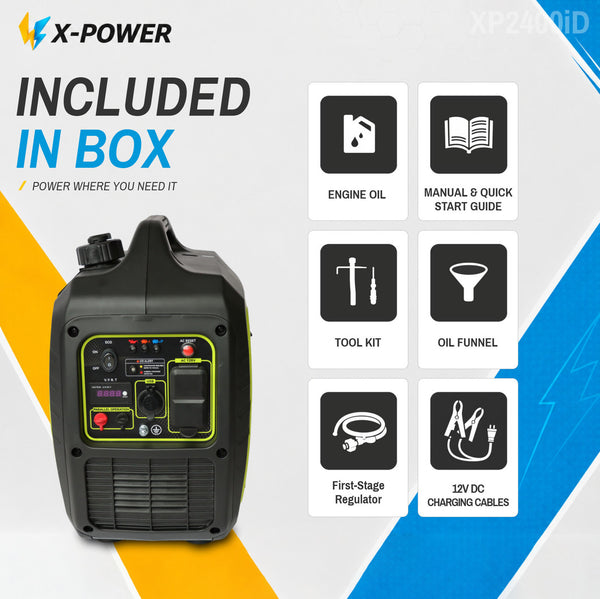 2400 Watt Gasoline Propane Dual Fuel Inverter Generator for Camping RV-XP2400iD