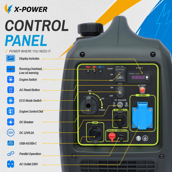 3000Watt Portable Inverter Generator Electric start-XP3200iE