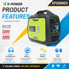 3200 Watt Dual Fuel Gas/LPG Inverter Generator for Home RV Camping-XP3200iED