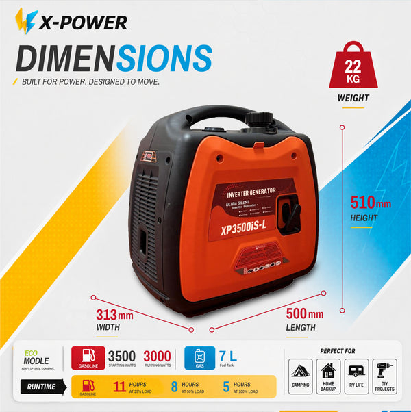 Wholesale 3500 Watt Portable Inverter Generator 3kw Portable Silent Petrol Generator for Home Camping_XP3500iS-L