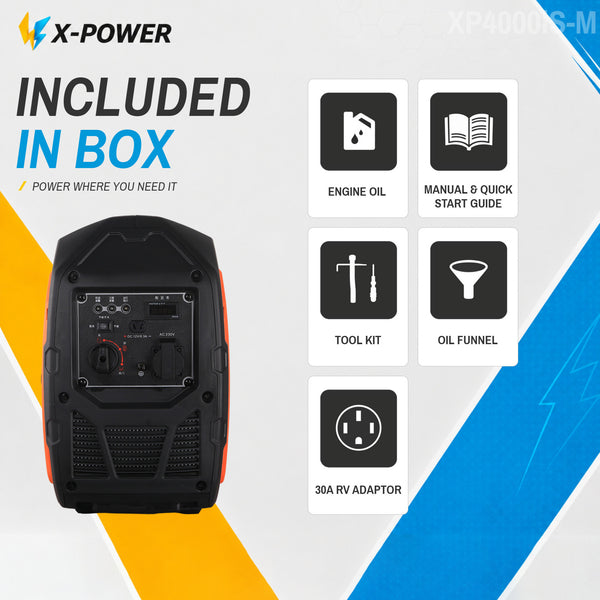 4000 Watt Portable Gasoline Inverter Generator230Vfor RV Camping Backup_XP4000iS-M