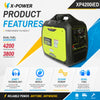 4200 Watt Dual Fuel Silent Inverter Generator Electric Remote Start for Home Backup RV Camping-XP4200iED