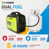 4200 Watt Dual Fuel Silent Inverter Generator Electric Remote Start for Home Backup RV Camping-XP4200iED