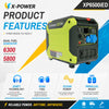 6500 Watt Dual Fuel Inverter Generator Gasoline Propane Electric Remote Start for House-XP6500iED